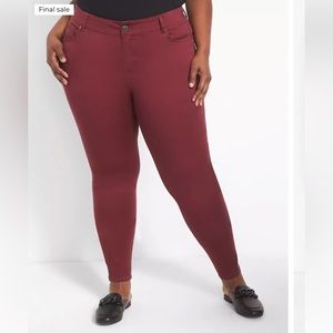 Lane Bryant Curvy Fit 5 Pocket Sateen Skinny Pants. Size 16